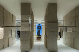 This fashion boutique in China offers an ancient museum-like experience with stone walls